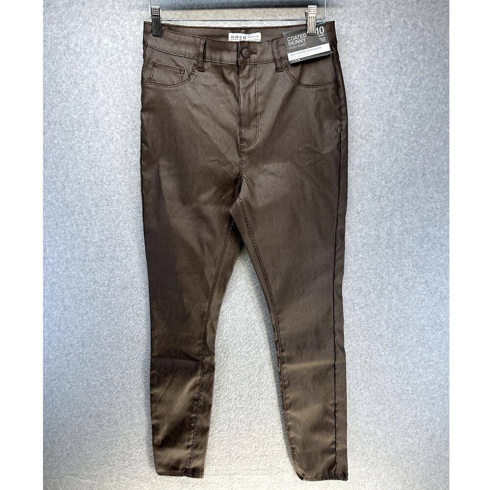 Primark Cares Denim Co Womens Jeans Coated Skinny High-Waist Size 6 Brown NWT